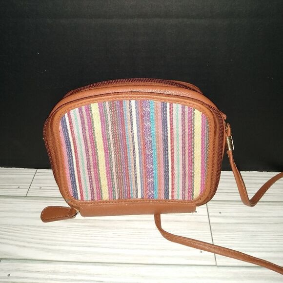 Claire's Women's Girl Mini Crossbody Bag Multicolor Stripes Design - Picture 9 of 9